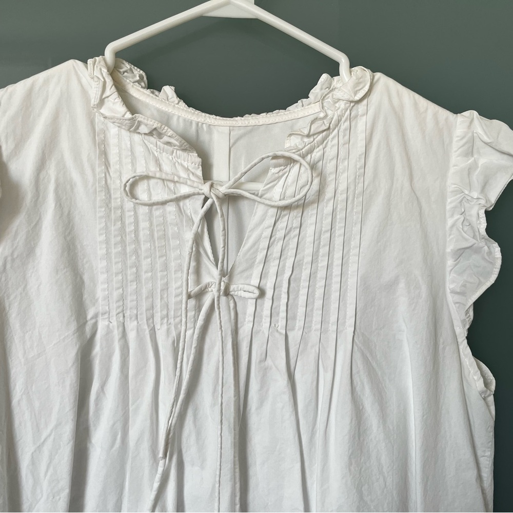 White Ruffle Sleeve Dress - Picture 3 of 3